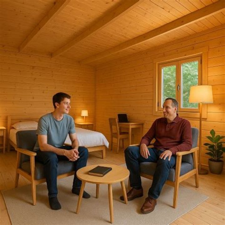 Can my son live in a log cabin in my garden?