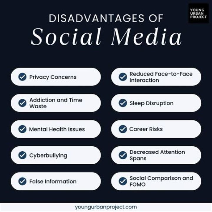 What are 3 disadvantages of social networks?