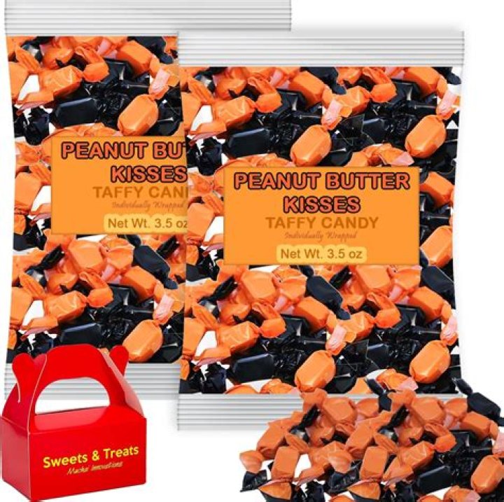 What is the candy in orange and black wrappers?